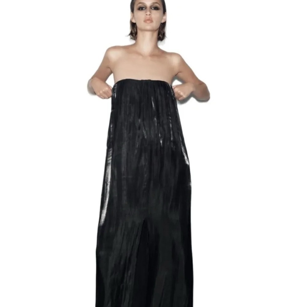 NWT Zara Strapless Dress with Front Slit and Interior Corset Size M